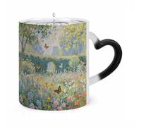 ERSTSNCK Beautiful Garden Color Changing Mug Heat Changing Coffee Mugs Funny Magic Cup Heat Sensitive Travel Mug Novelty Coffee Cups Personalized Customized Gift Idea for Men & Women 11 Oz