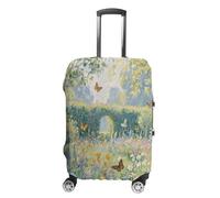 ERSTSNCK Beautiful Garden Luggage Suitcase Covers Elastic Washable Cute Luggage Protector Travel Suitcase Protective Cover For Adult (Fit 19-32 Inch Luggages), white, M, Beautiful Garden