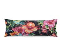 ERSTSNCK Beautiful Hibiscus Flower Body Pillow Pillowcase 20"x54" Lumbar Throw Pillow Covers with Hidden Zipper Breathable & Cozy Full Long Bodypillow Case Cover for Sleeping Bedroom Couch Sofa Decor