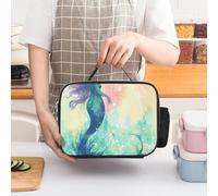 ERSTSNCK Beautiful Mermaid Tail Insulated Lunch Bag for Women Lunch Box Large Capacity, Leakproof Tote with Detachable Handles- 5-Hour Cold/Hot Retention Cooler Bag for Office, Picnic, Camping