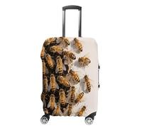 ERSTSNCK Bees Luggage Suitcase Covers Elastic Washable Cute Luggage Protector Travel Suitcase Protective Cover For Adult (Fit 19-32 Inch Luggages) X-Large, white, M, Bees