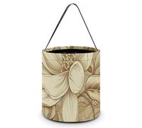 ERSTSNCK Beige And Cream Halloween Candy Buckets Reusable Tote Candy Bag - Trick Or Treat Goody Bag with Handles