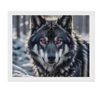 ERSTSNCK Big Black Wolf with Red Eyes Diamond Painting Kits for Adults 16"x20" 5D Diamond Art Kits for Beginners DIY Full Drill Round Diamonds Gem Art Crafts Painting for Home Wall Decor