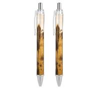 ERSTSNCK Big Cat Black Ballpoint Pens Fine Point (0.5mm) Black Ink Pen Retractable Ball Point Pens with Comfortable Full Grip for Journaling, And Office Writing Ideal 2 PCS