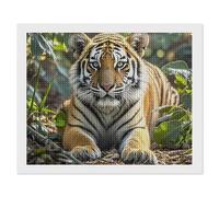ERSTSNCK Big Tiger Diamond Painting Kits for Adults 16"x20" 5D Diamond Art Kits for Beginners DIY Full Drill Round Diamonds Gem Art Crafts Painting for Home Wall Decor