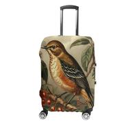 ERSTSNCK Bird on Branch Luggage Suitcase Covers Elastic Washable Cute Luggage Protector Travel Suitcase Protective Cover For Adult (Fit 19-32 Inch Luggages) X-Large, white, S, Bird on Branch