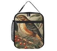 ERSTSNCK Bird on Branch Lunch Bag for Adults Reusable Insulated Lunchbox Leakproof Small Lunch Box Tote for Men & Women Portable Food Cooler Bag for Work, Office, Picnics