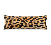 ERSTSNCK Black and Gold Leopard Body Pillow Pillowcase 20"x54" Lumbar Throw Pillow Covers with Hidden Zipper Breathable & Cozy Full Long Bodypillow Case Cover for Sleeping Bedroom Couch Sofa Decor