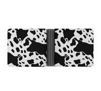 ERSTSNCK Black And White Cow Print Wallet for Men Bifold Rfid Blocking Slim Money Clip Front Pocket Wallet Card Holder