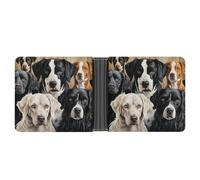 ERSTSNCK Black And White Dog Wallet for Men Bifold Rfid Blocking Slim Money Clip Front Pocket Wallet Card Holder