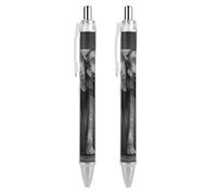 ERSTSNCK Black And White Elephant Image Black Ballpoint Pens Fine Point (0.5mm) Black Ink Pen Retractable Ball Point Pens with Comfortable Full Grip for Journaling, And Office Writing Ideal 2 PCS