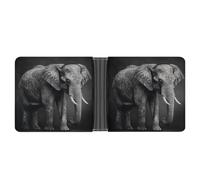 ERSTSNCK Black And White Elephant Image Wallet for Men Bifold Rfid Blocking Slim Money Clip Front Pocket Wallet Card Holder
