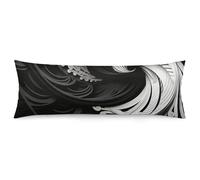 ERSTSNCK Black and White Image Body Pillow Pillowcase 20"x54" Lumbar Throw Pillow Covers with Hidden Zipper Breathable & Cozy Full Long Bodypillow Case Cover for Sleeping Bedroom Couch Sofa Decor