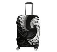 ERSTSNCK Black And White Image Luggage Suitcase Covers Elastic Washable Cute Luggage Protector Travel Suitcase Protective Cover For Adult (Fit 19-32 Inch Luggages) X-Large, white, L, Black and White