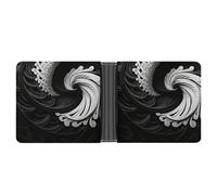 ERSTSNCK Black And White Image Wallet for Men Bifold Rfid Blocking Slim Money Clip Front Pocket Wallet Card Holder
