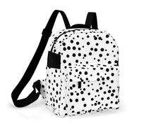 ERSTSNCK Black And White Polka Dot Small Backpack for Women Mini Backpack Purse Travel Fashion Roomy Shoulder Handbag