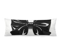 ERSTSNCK Black Bow Body Pillow Pillowcase 20"x54" Lumbar Throw Pillow Covers with Hidden Zipper Breathable & Cozy Full Long Bodypillow Case Cover for Sleeping Bedroom Couch Sofa Decor