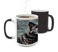ERSTSNCK Black German Shepherd Dog Color Changing Mug Heat Changing Coffee Mug Funny Magic Cup Heat Sensitive Travel Mugs Novelty Coffee Cups Personalized Customized Gift for Men Women 11 Oz