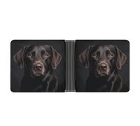 ERSTSNCK Black Lab Dog Wallet for Men Bifold Rfid Blocking Slim Money Clip Front Pocket Wallet Card Holder