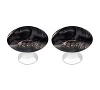 ERSTSNCK Black Labrador Puppy Cabinet Knobs, 2-Pack Silver Stainless Steel Drawer Pulls with Screws, Elegant Hardware for Dressers, Kitchen,Cabinets & Desks
