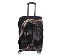 ERSTSNCK Black Labrador Puppy Luggage Suitcase Covers Elastic Washable Cute Luggage Protector Travel Suitcase Protective Cover For Adult (Fit 19-32 Inch Luggages) X-Large, white, L, Black Labrador
