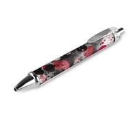 ERSTSNCK Black Polka Dot Heart Black Ballpoint Pens Fine Point (0.5mm) Black Ink Pen Retractable Ball Point Pens with Comfortable Full Grip for Journaling, And Office Writing Ideal 1 PCS