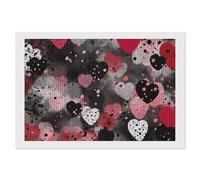 ERSTSNCK Black Polka Dot Heart Diamond Painting Kits for Adults 8"x12" 5D Diamond Art Kits for Beginners DIY Full Drill Round Diamonds Gem Art Crafts Painting for Home Wall Decor