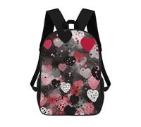 ERSTSNCK Black Polka Dot Heart Laptop Backpack for Travel Work Cute Bookbag Computer Backpack Casual Daypack