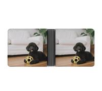 ERSTSNCK Black Poodles Dog Wallet for Men Bifold Rfid Blocking Slim Money Clip Front Pocket Wallet Card Holder