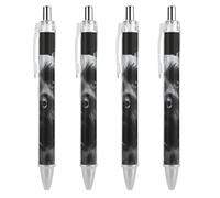 ERSTSNCK Black Schnauzer Dog Black Ballpoint Pens Fine Point (0.5mm) Black Ink Pen Retractable Ball Point Pens with Comfortable Full Grip for Journaling, And Office Writing Ideal 4 PCS