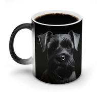 ERSTSNCK Black Schnauzer Dog Color Changing Mug 11 Oz Heat Changing Coffee Mugs Funny Magic Cup Heat Sensitive Ceramics Mug Novelty Coffee Cups Personalized Customized Gift Idea for Men & Women