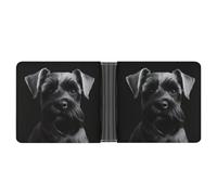 ERSTSNCK Black Schnauzer Dog Wallet for Men Bifold Rfid Blocking Slim Money Clip Front Pocket Wallet Card Holder