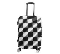 ERSTSNCK Black White Race Checkered Flag Luggage Suitcase Covers Elastic Washable Cute Luggage Protector Travel Suitcase Protective Cover For Adult (Fit 19-32 Inch Luggages), white, XL, Black White