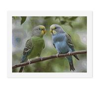 ERSTSNCK Blue And Green Parakeets Paint by Numbers for Adults Beginner 30x40cm DIY Painting Kit with HD Canvas & Acrylic Paints, Complete Crafts Set for Home Decor, Gifts, Stress Relief