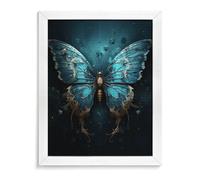 ERSTSNCK Blue Butterfly Pattern Diamond Painting Kits for Adults White Wood 40 * 50cm 5D Diamond Art Kits for Beginners Large DIY Full Drill Round Diamonds Gem Art Crafts Painting for Home Wall Decor