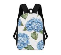 ERSTSNCK Blue Hydrangea Pattern Laptop Backpack for Travel Work Cute Bookbag Computer Backpack Casual Daypack