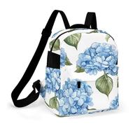 ERSTSNCK Blue Hydrangea Pattern Small Backpack for Women Mini Backpack Purse Travel Fashion Roomy Shoulder Handbag