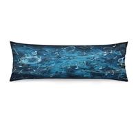 ERSTSNCK Blue Musical Notes Body Pillow Pillowcase 20"x54" Lumbar Throw Pillow Covers with Hidden Zipper Breathable & Cozy Full Long Bodypillow Case Cover for Sleeping Bedroom Couch Sofa Decor