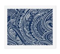 ERSTSNCK Blue Polynesian Maori Tribal Pattern Paint by Numbers for Adults Beginner 40x50cm DIY Painting Kit with HD Canvas & Acrylic Paints, Complete Crafts Set for Home Decor, Gifts, Stress Relief