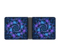 ERSTSNCK Blue - Purple - Black Floral Wallet for Men Bifold Rfid Blocking Slim Money Clip Front Pocket Wallet Card Holder