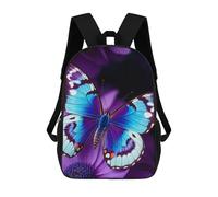 ERSTSNCK Blue Purple Butterfly Laptop Backpack for Travel Work Cute Bookbag Computer Backpack Casual Daypack