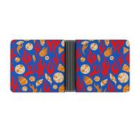 ERSTSNCK Blue Red Flame Wallet for Men Bifold Rfid Blocking Slim Money Clip Front Pocket Wallet Card Holder