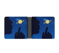 ERSTSNCK Blue Starry Sky Wallet for Men Bifold Rfid Blocking Slim Money Clip Front Pocket Wallet Card Holder