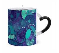 ERSTSNCK Blue Teal Lemon Color Changing Mug Heat Changing Coffee Mugs Funny Magic Cup Heat Sensitive Travel Mug Novelty Coffee Cups Personalized Customized Gift Idea for Men & Women 11 Oz