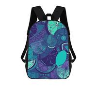 ERSTSNCK Blue Teal Lemon Laptop Backpack for Travel Work Cute Bookbag Computer Backpack Casual Daypack