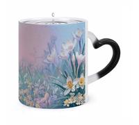 ERSTSNCK Blue to Peach Gradient Color Changing Mug Heat Changing Coffee Mugs Funny Magic Cup Heat Sensitive Travel Mug Novelty Coffee Cups Personalized Customized Gift Idea for Men & Women 11 Oz