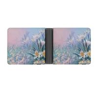 ERSTSNCK Blue to Peach Gradient Wallet for Men Bifold Rfid Blocking Slim Money Clip Front Pocket Wallet Card Holder