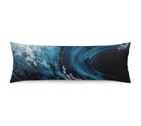 ERSTSNCK Blue Wave Painting Body Pillow Pillowcase 20"x54" Lumbar Throw Pillow Covers with Hidden Zipper Breathable & Cozy Full Long Bodypillow Case Cover for Sleeping Bedroom Couch Sofa Decor