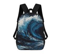 ERSTSNCK Blue Wave Painting Laptop Backpack for Travel Work Cute Bookbag Computer Backpack Casual Daypack