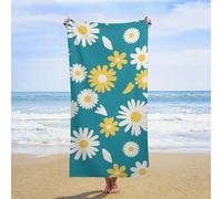 ERSTSNCK Blue Yellow Daisy Beach Towel Oversized 31" X 63" Absorbent Towels Quick Dry Pool Towel Lightweight Bath Towels Sandproof Beach Blanket for Gym Swimming Sports Travel Gifts